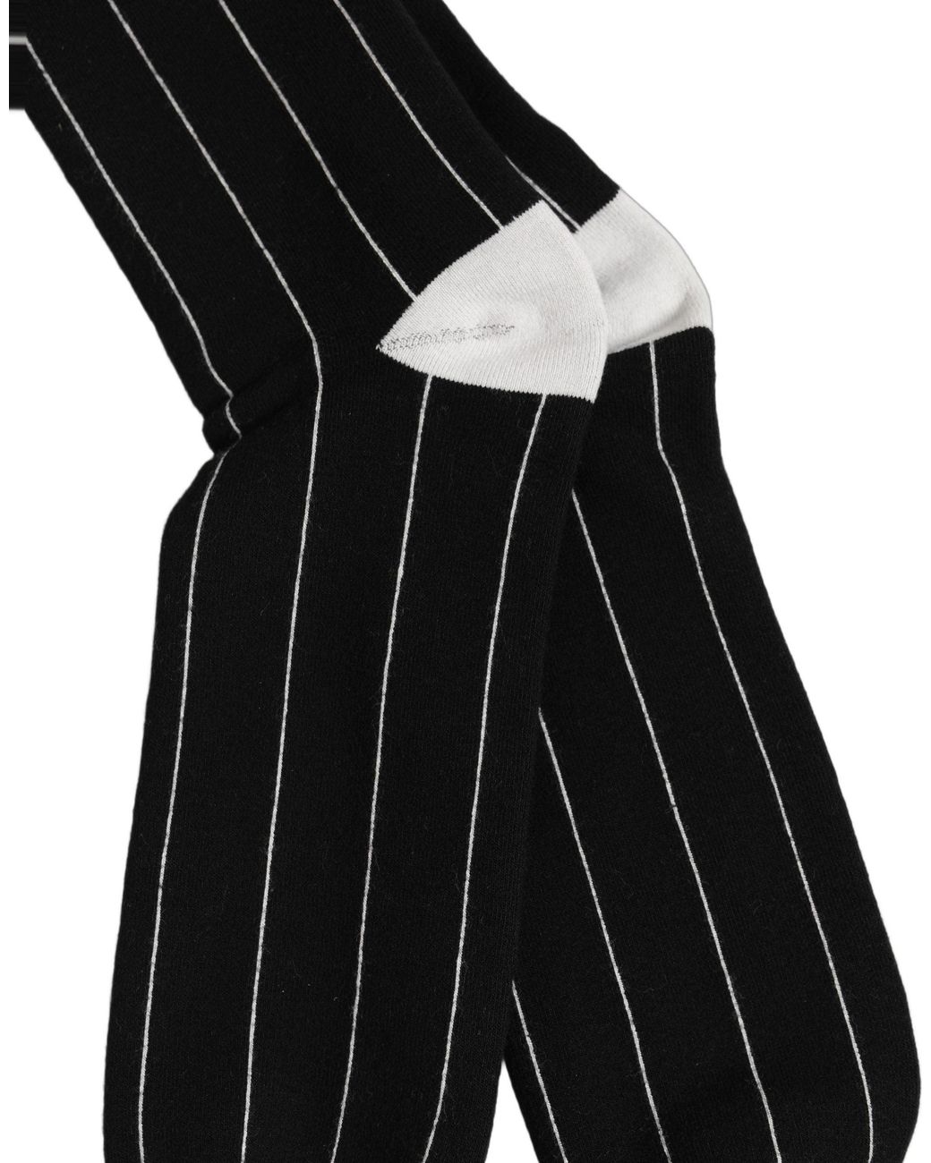 Dolce & Gabbana Red Men Black Pinstripe Logo Knee High Accessory Socks for men