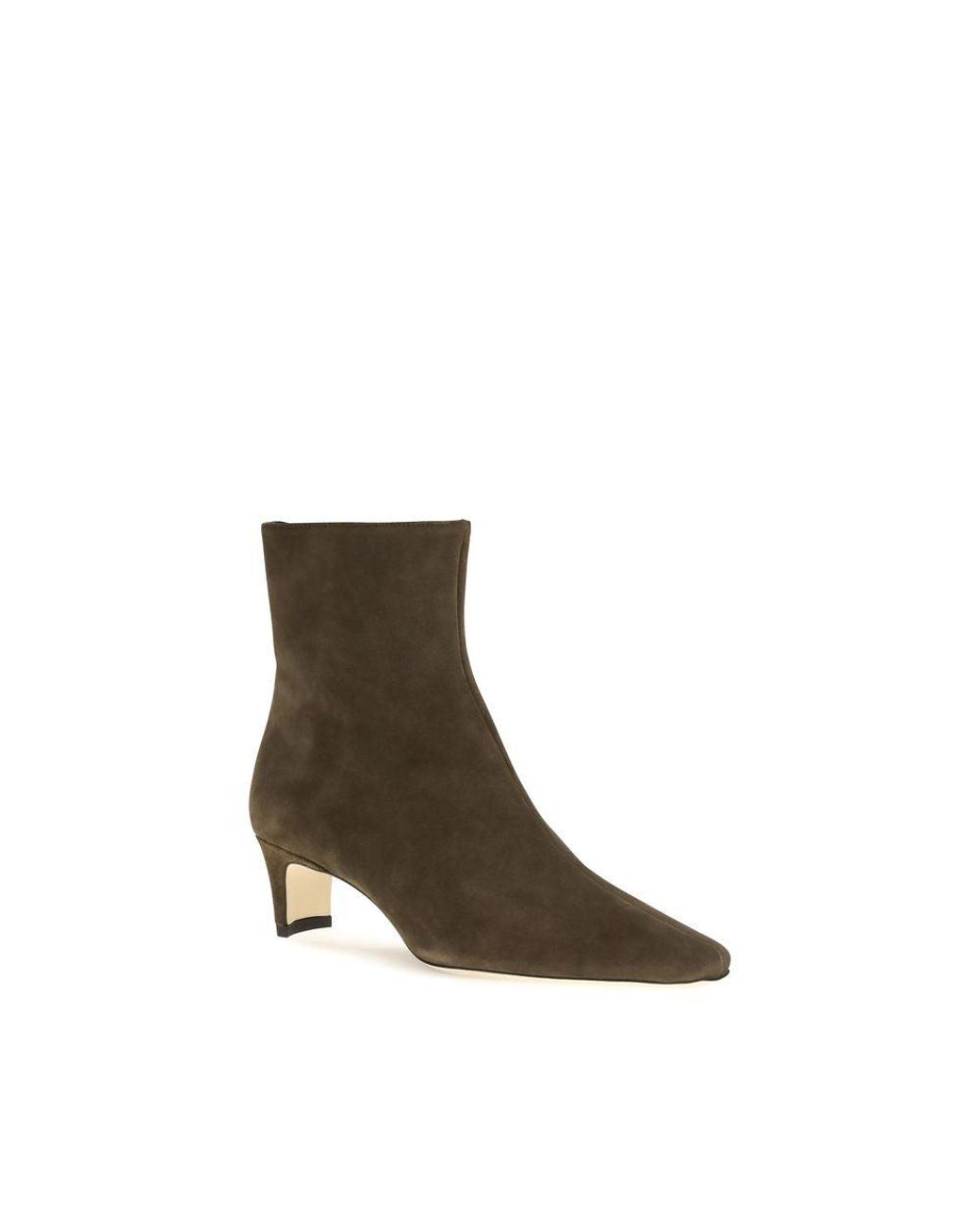 Staud Brown Black Calf Leather Bos Taurus Ankle Boots