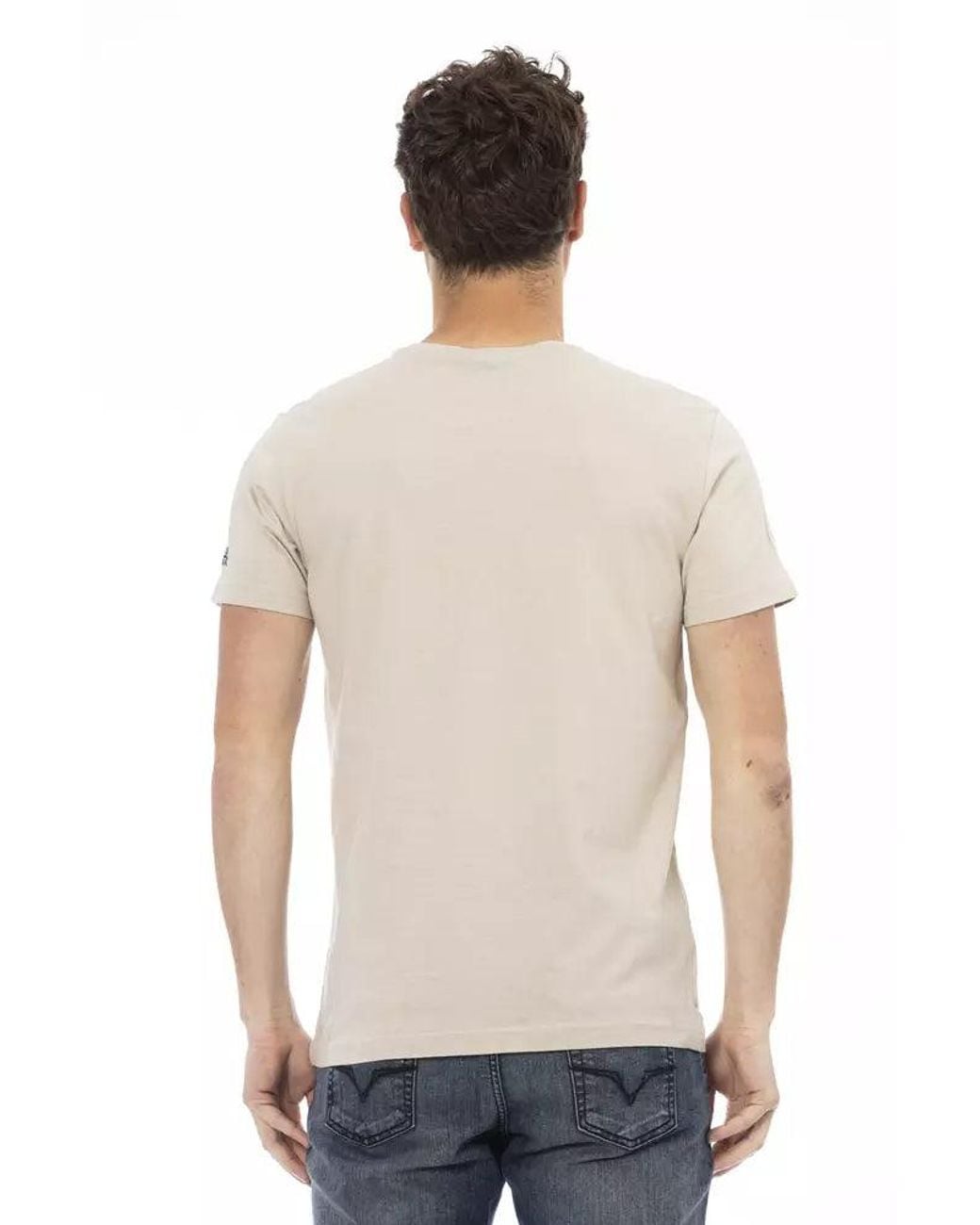 TRUSSARDI ACTION Green Beige Cotton Men T for men