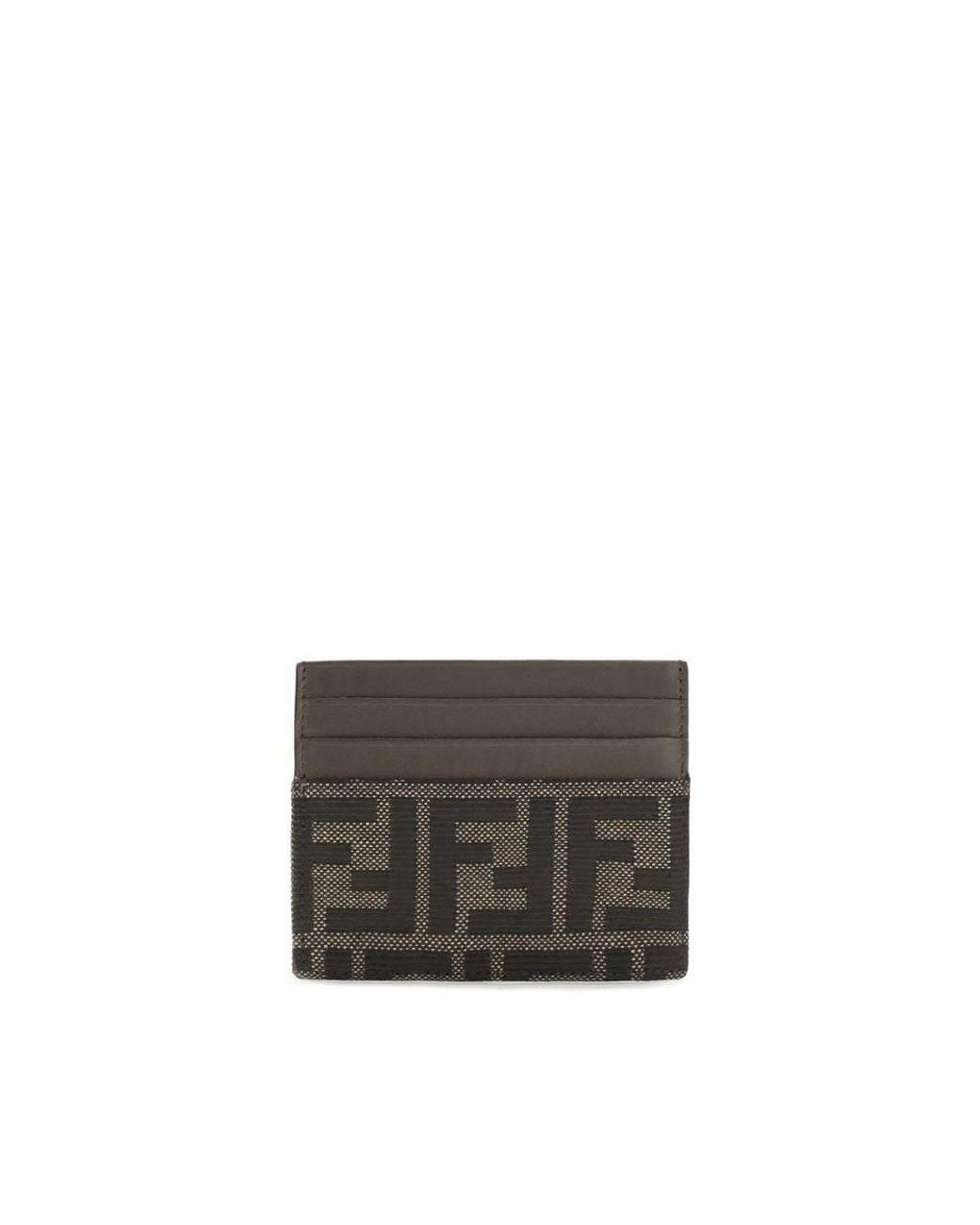 Fendi Gray Brown Polyester Wallet for men