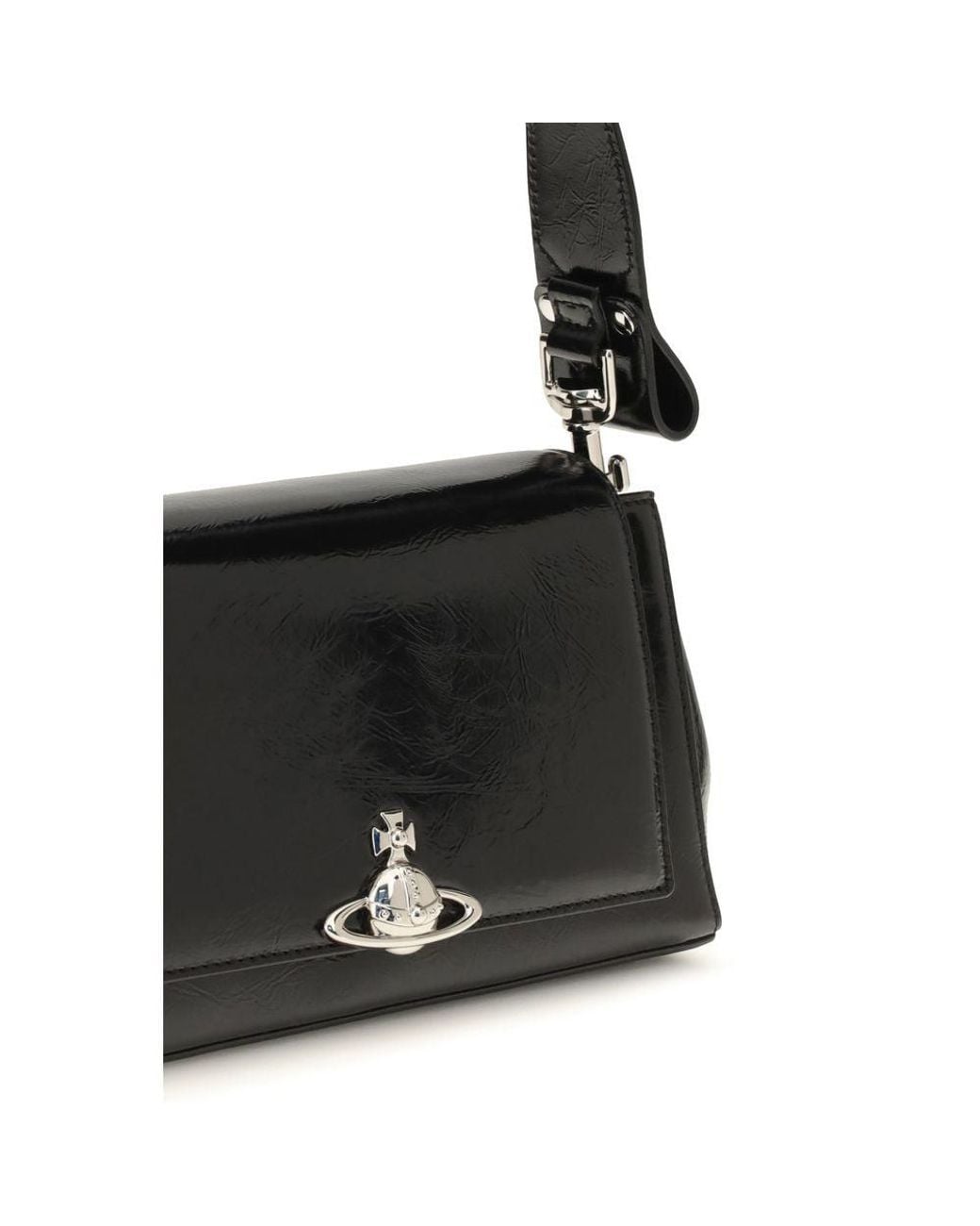 Vivienne Westwood Black Calf Leather Bos Taurus Shoulder Bag