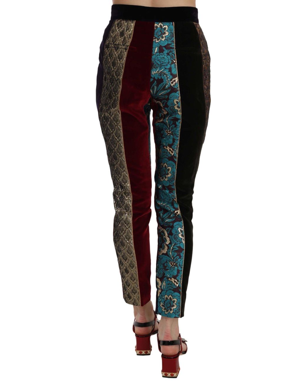 Dolce & Gabbana Multicolor Dolce Gabbana Jacquard Cropped Tapered Pants