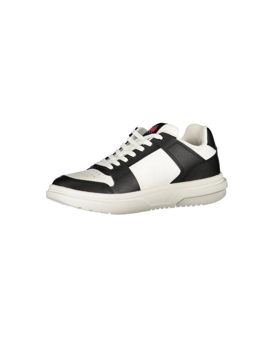 Tommy Hilfiger Black Leather Lowtop Sneakers