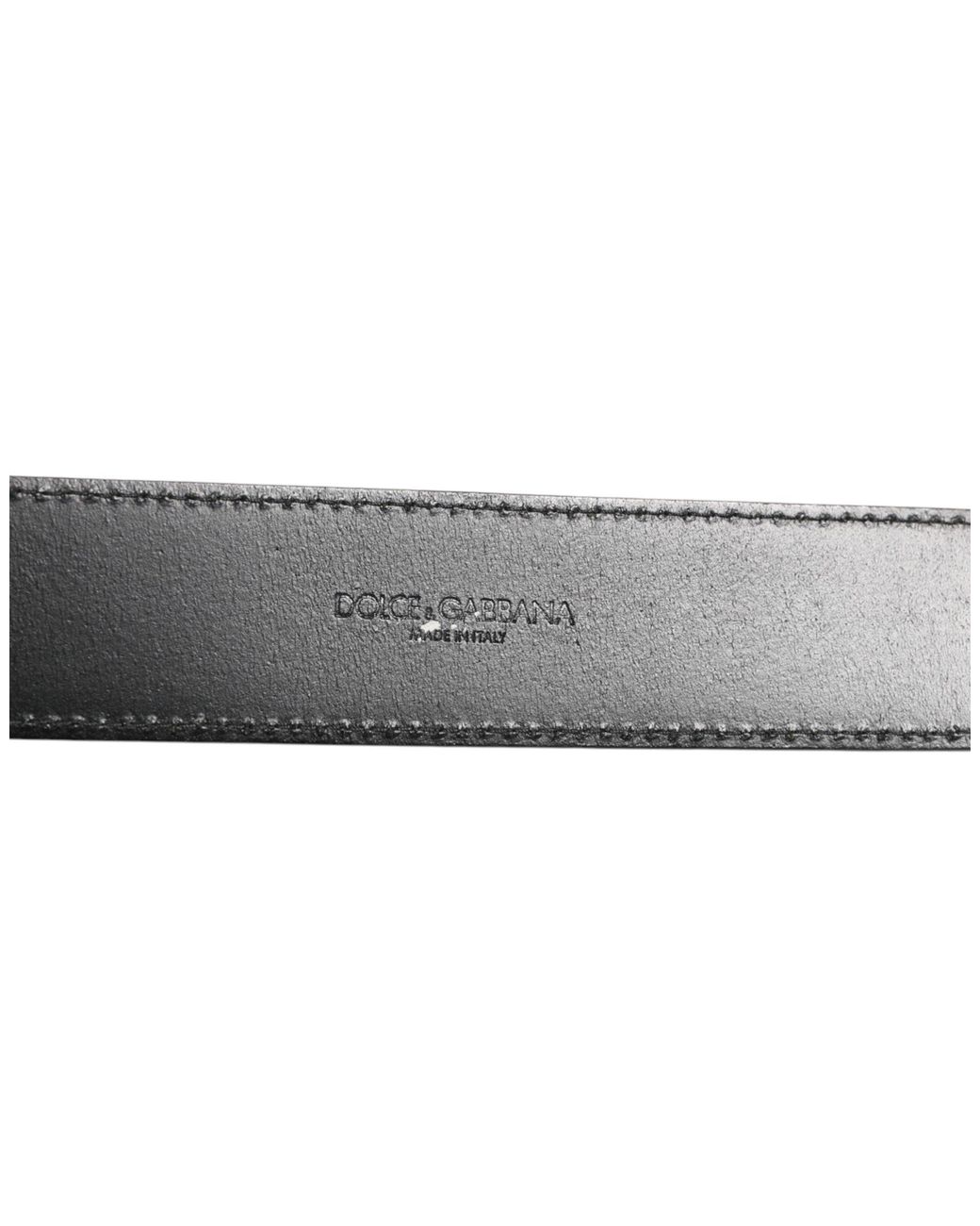 Dolce & Gabbana Black Leather Belt Buckle for men