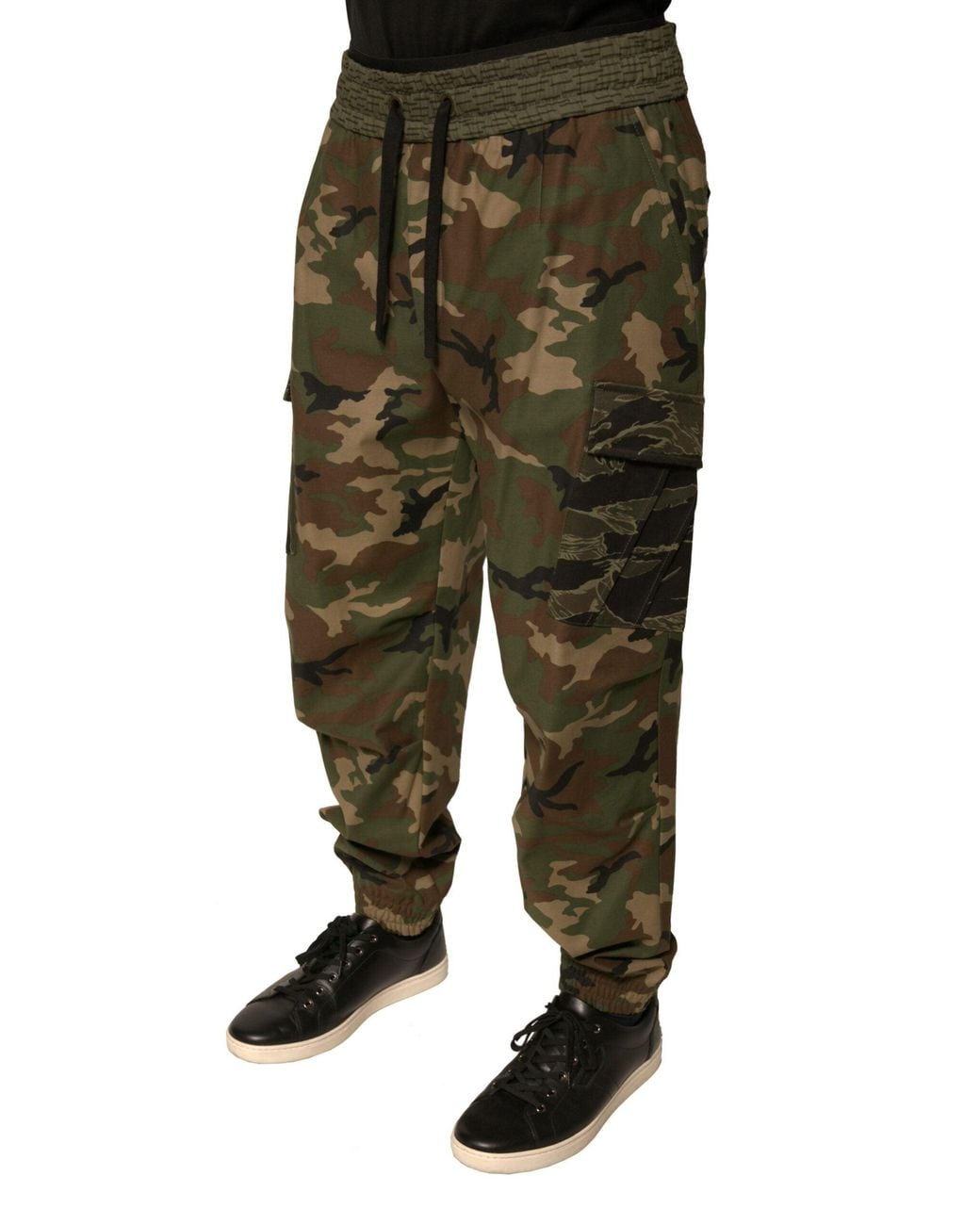 Dolce & Gabbana Green Multicolor Camouflage Cargo Sweatpants Pants for men