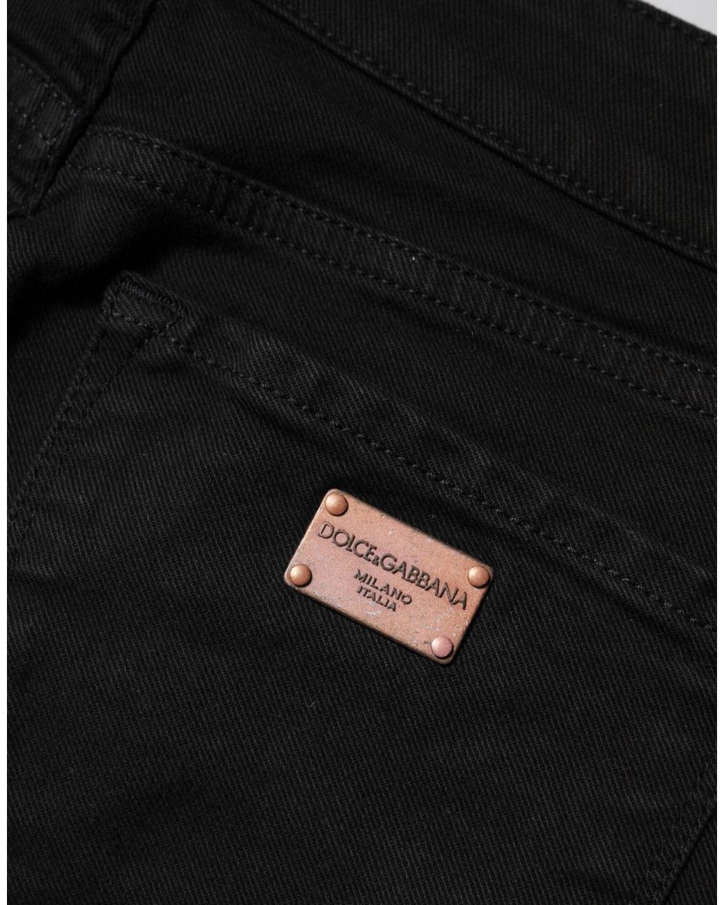 Dolce & Gabbana Black Slim Fit Denim Pants