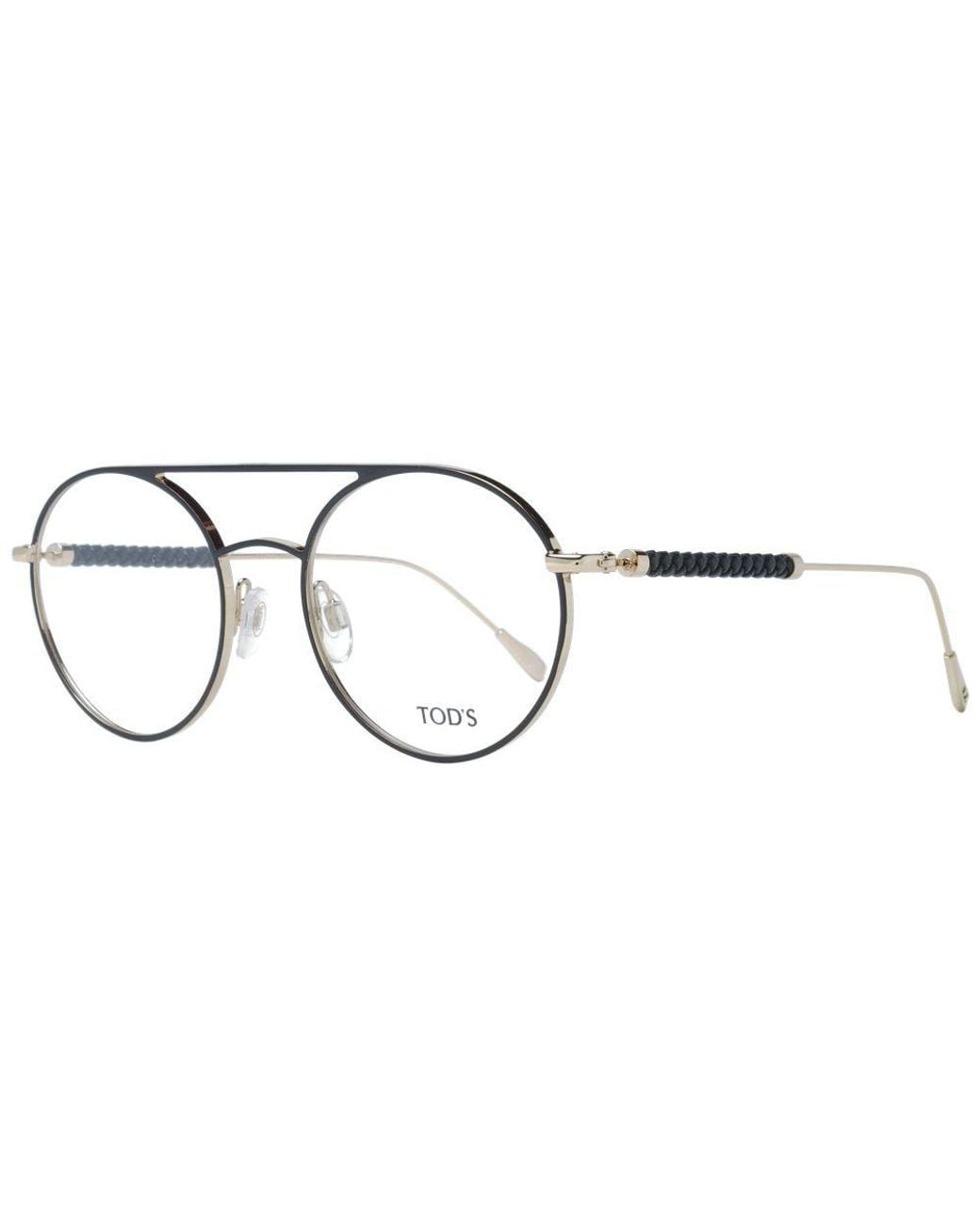 Tod's Metallic Black Metal Glasses (frames) for men