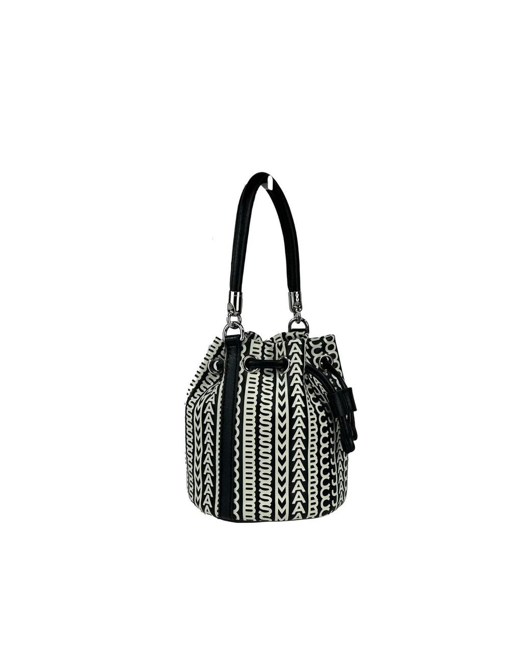 Marc Jacobs Black Mini Monogram Crossbody Bucket Bag Leather