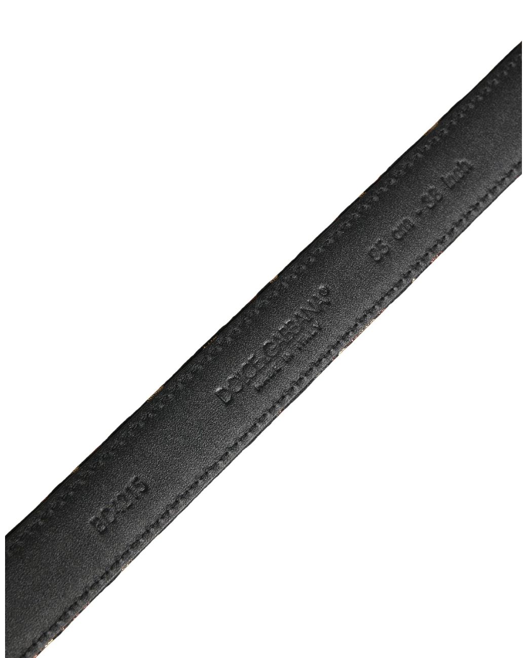 Dolce & Gabbana Black Multicolor Jacquard Silver Metal Buckle Belt for men