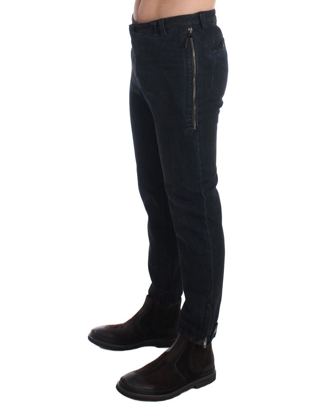 CoSTUME NATIONAL Black Cotton Slim Denim Jeans Blue Sig17918 for men