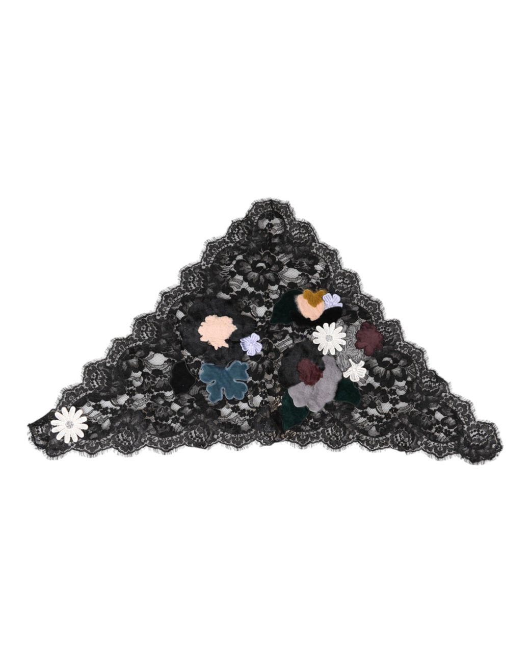 Dolce & Gabbana Black Lace Floral Applique Cotton Veil Hat for men