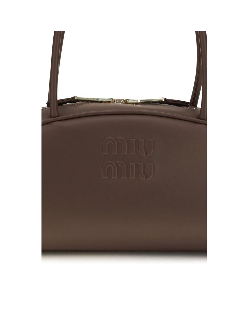 Miu Miu Brown Calf Leather Bos Taurus Shoulder Bag
