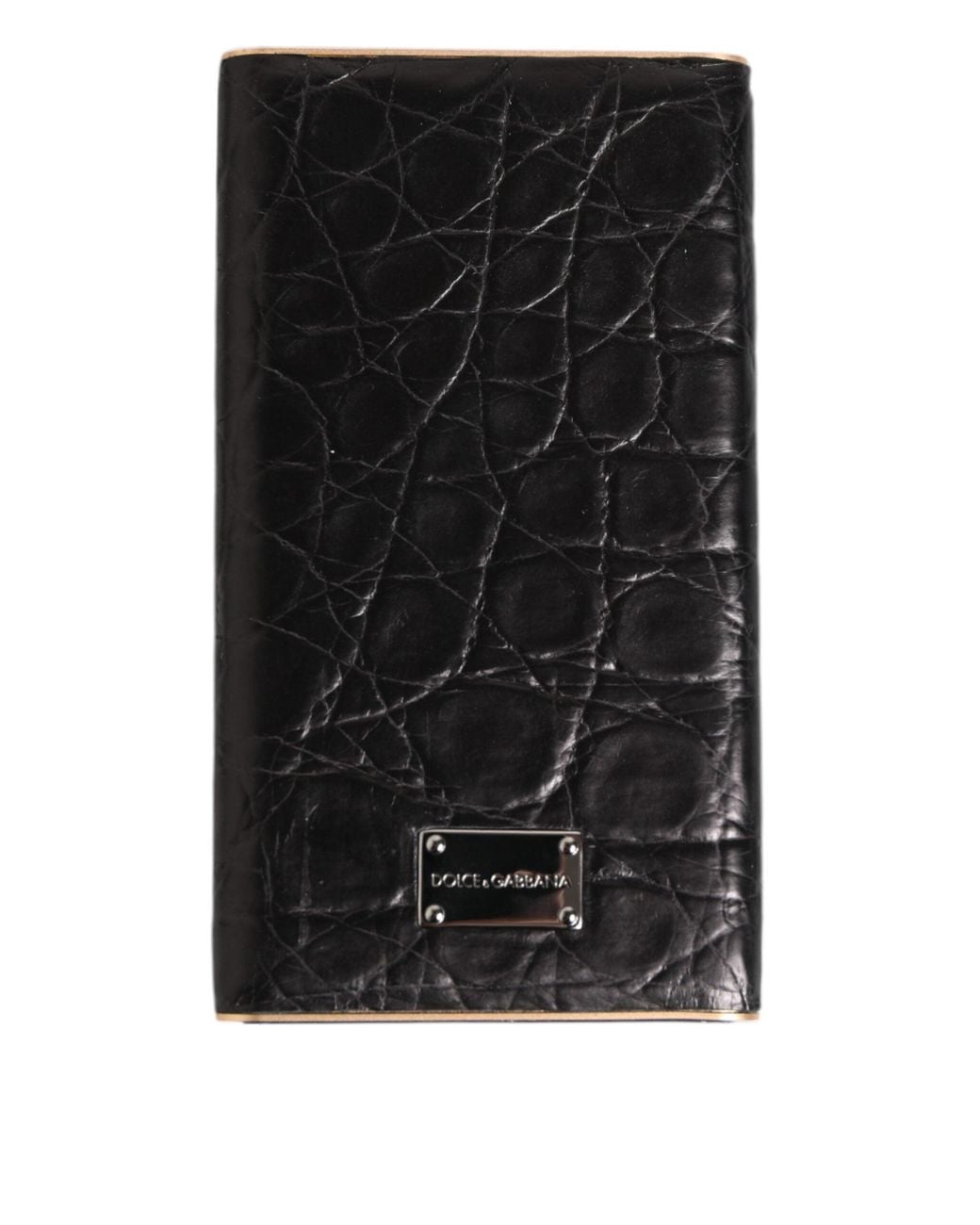 Dolce & Gabbana Black Leather Exotic Skin 3000mah Power Bank Charger Usb