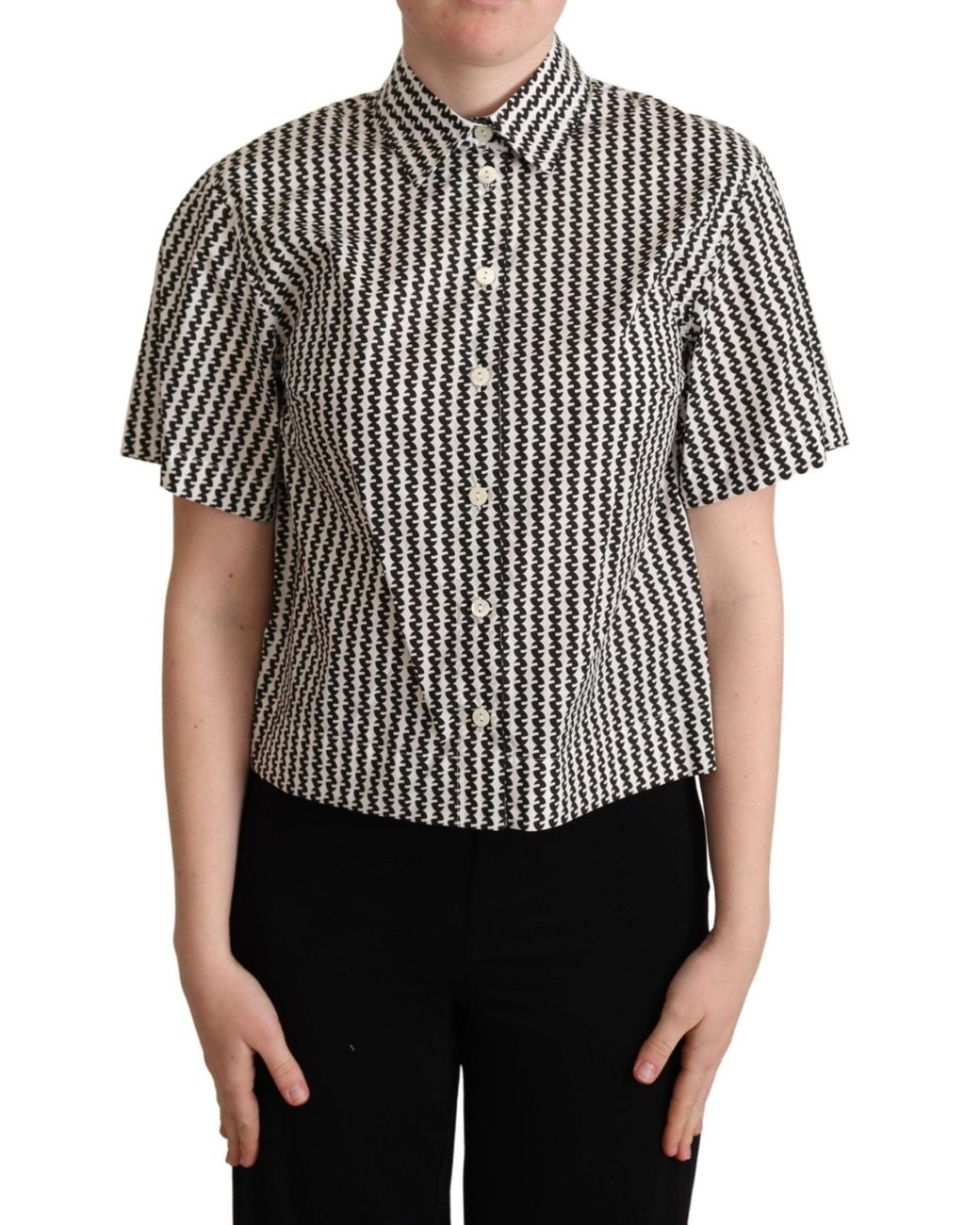 Dolce & Gabbana Gray Elegant And Patterned Cotton Polo