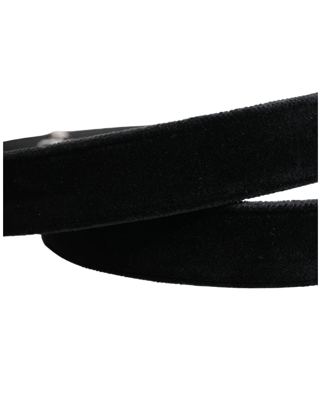Dolce & Gabbana Black Suede Tone Metal Buckle Belt Leather (Suede) for men