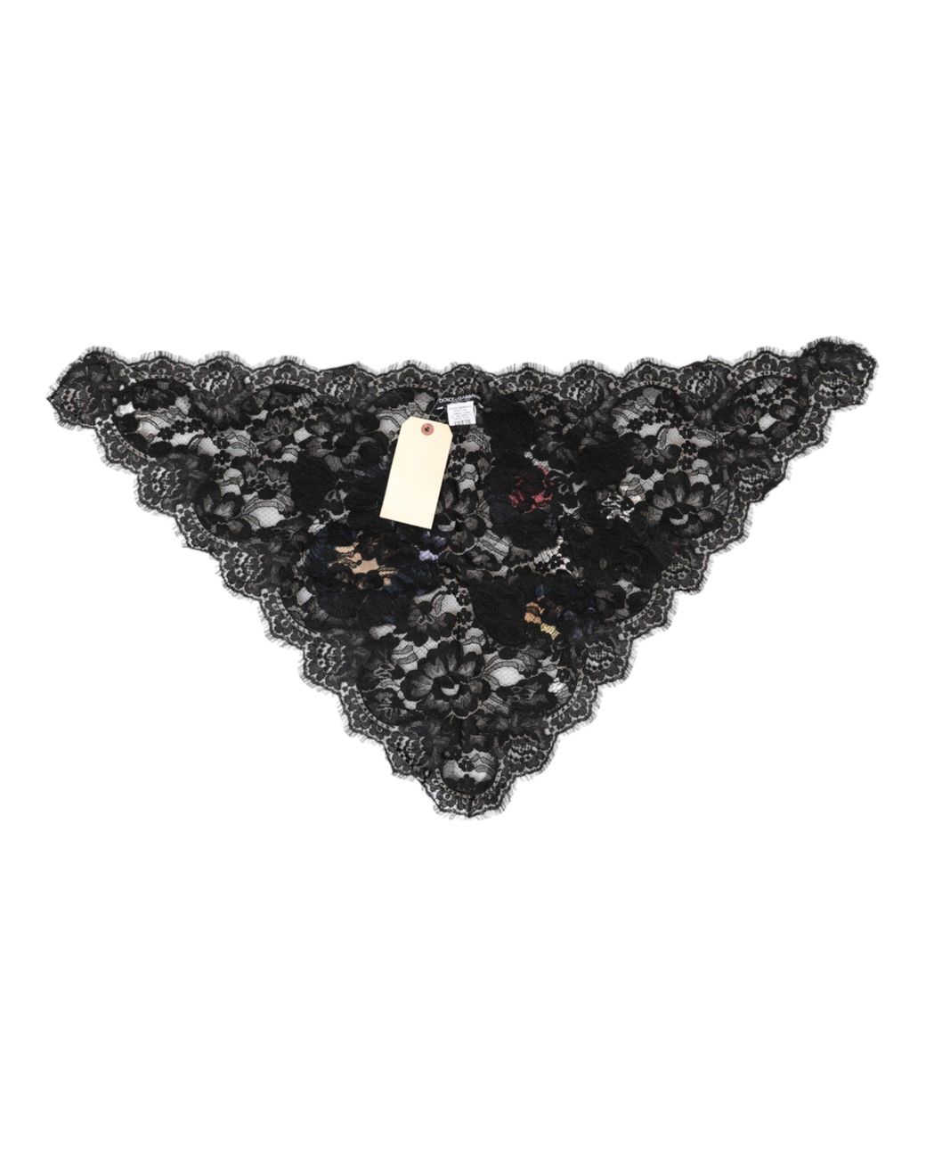 Dolce & Gabbana Black Lace Floral Applique Cotton Veil Hat for men