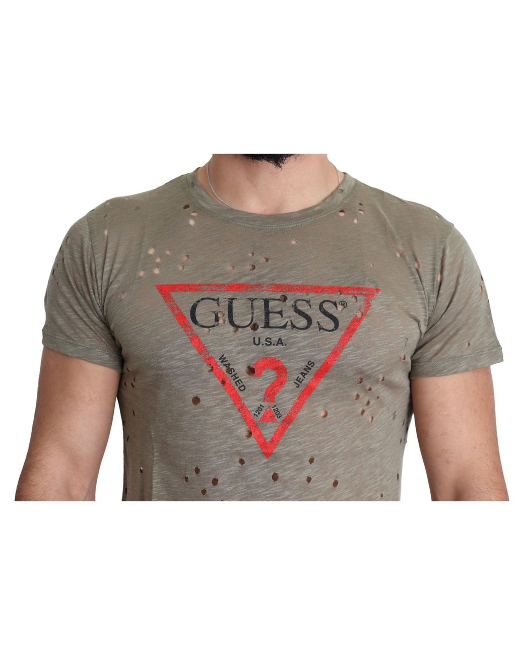 Guess Gray Chic Cotton Stretch Tee for men