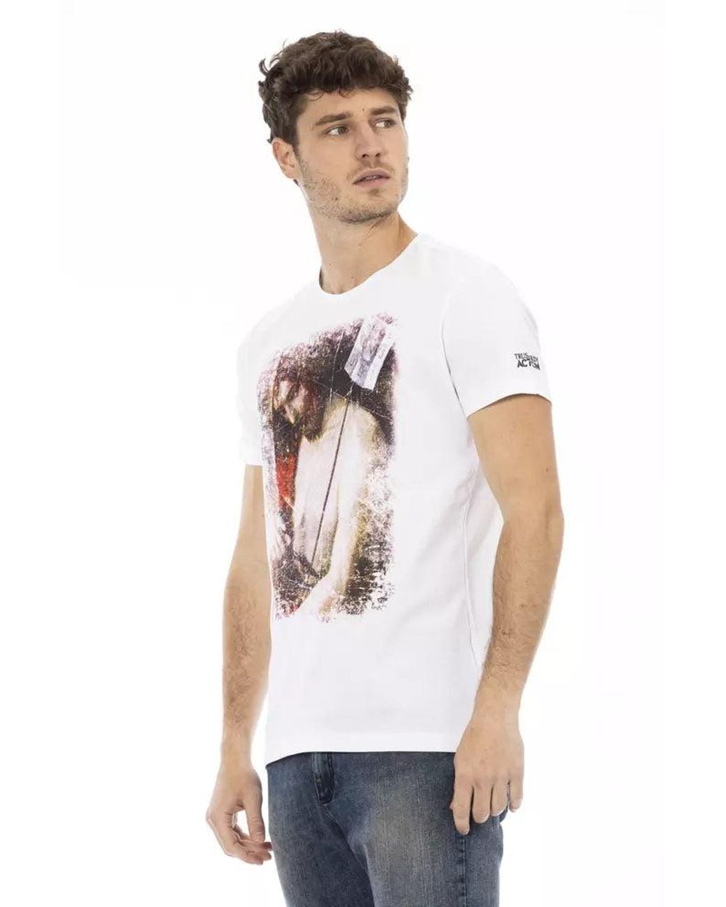 TRUSSARDI ACTION White Cotton Men's T for men