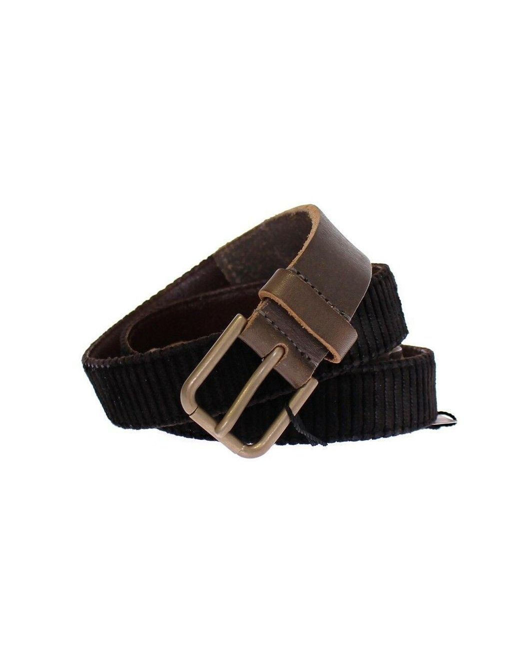 Dolce & Gabbana Black Dolce Gabbana Brown Leather Logo Cintura Gürtel Belt for men
