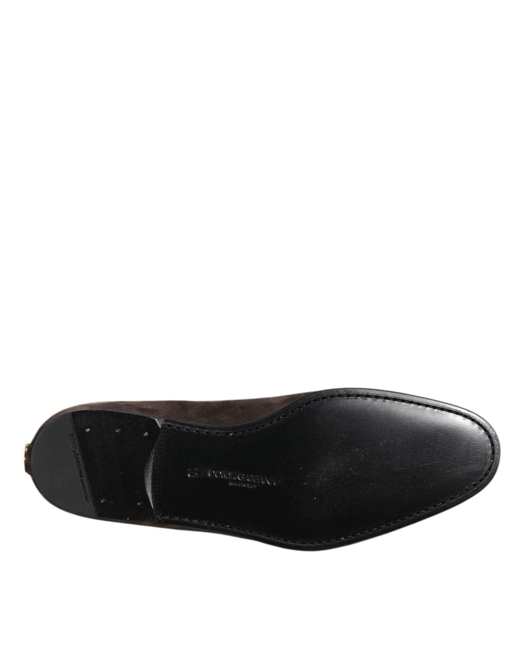 Dolce & Gabbana Black Brown Velvet Leather Slip On Loafers Shoes for men