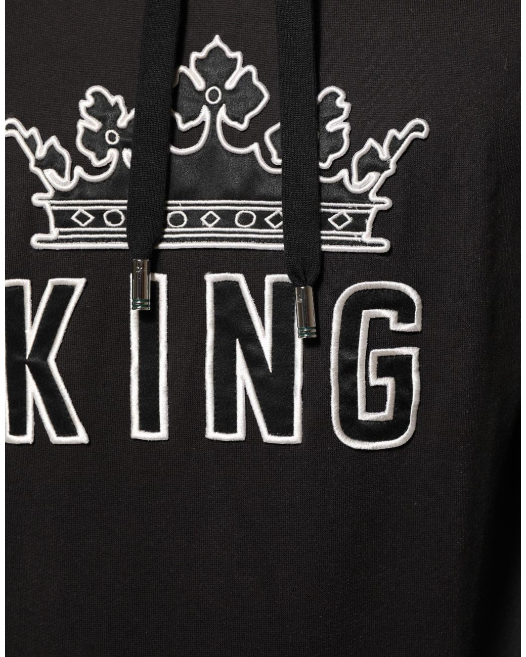 Dolce & Gabbana King Black Orchid Floral Crown Logo Hoodie Sweater for men