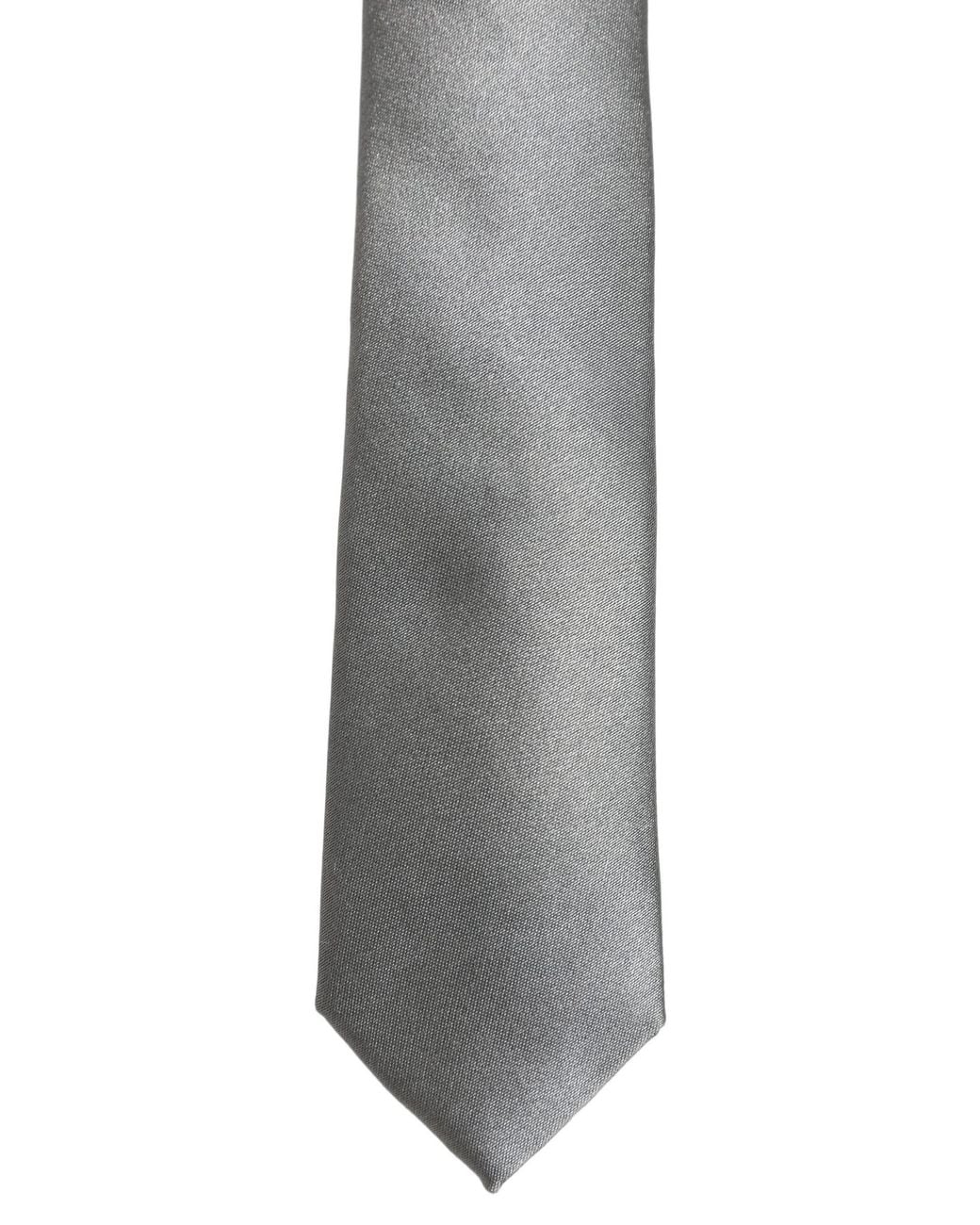 Dolce & Gabbana Gray Satin Silk Adjustable Tied Necktie Tie for men