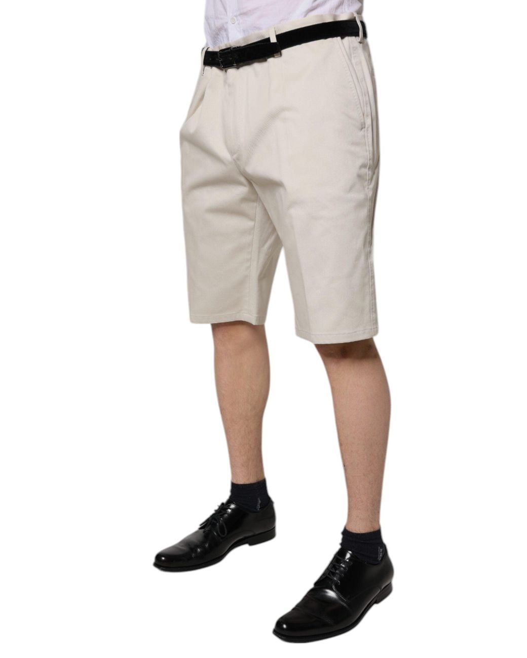 Dolce & Gabbana Gray Pleated Cotton Shorts Casual for men