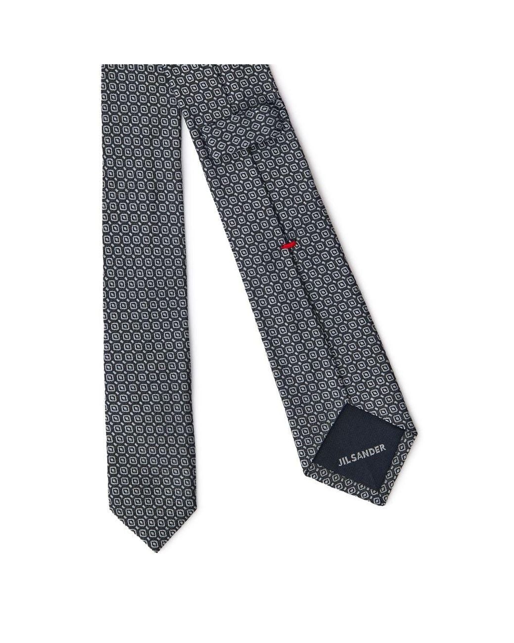 Jil Sander Gray Silk Tie for men