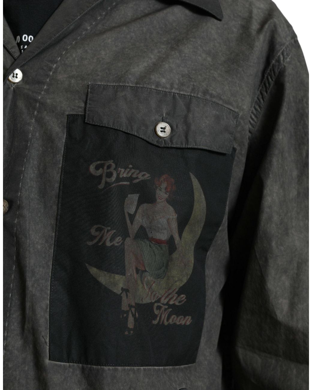 Dolce & Gabbana Black Cotton Collared Long Sleeves Shirt for men