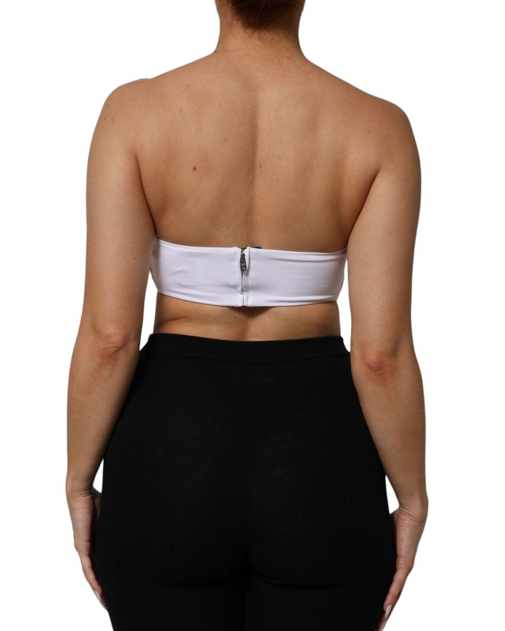 Dolce & Gabbana Black Nylon Blend Bandeau Strapless Tube Top