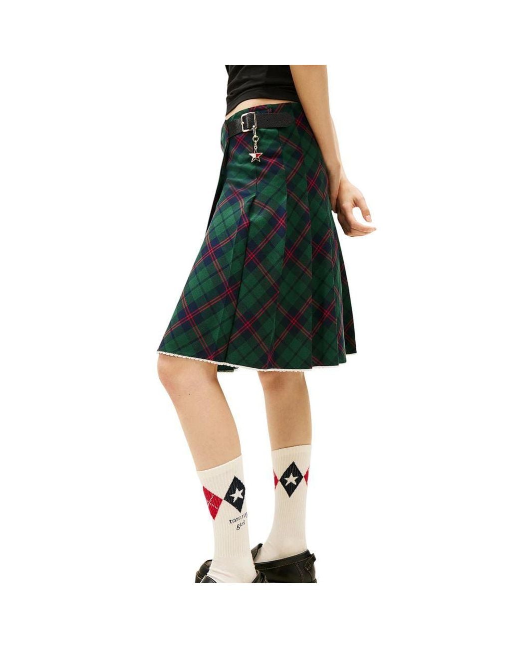 Tommy Hilfiger Green Cotton Mini Skirt