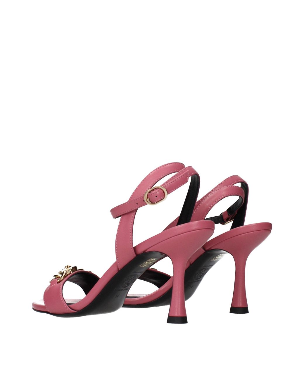 Versace Pink Leather Stiletto Heel Sandals