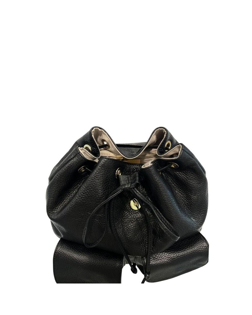 Baldinini Black Leather Backpack