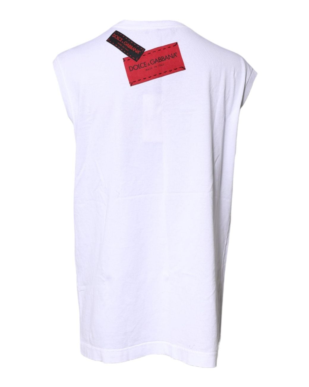 Dolce & Gabbana White Floral Graphic Print Sleeveless Tank Top for men