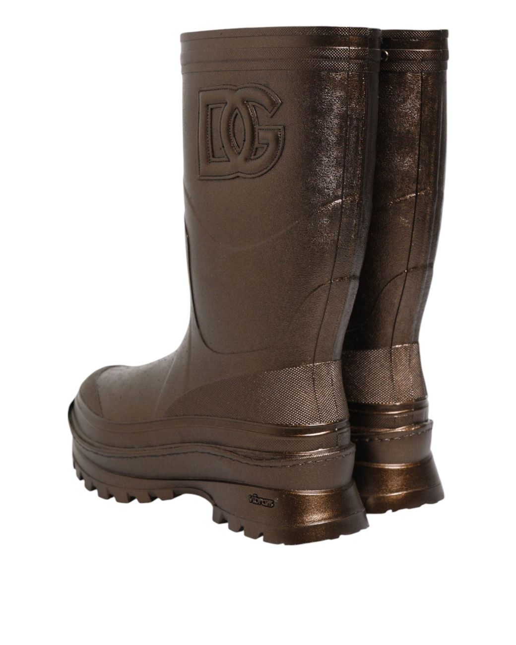 Dolce & Gabbana Brown Rubber Tall Boots