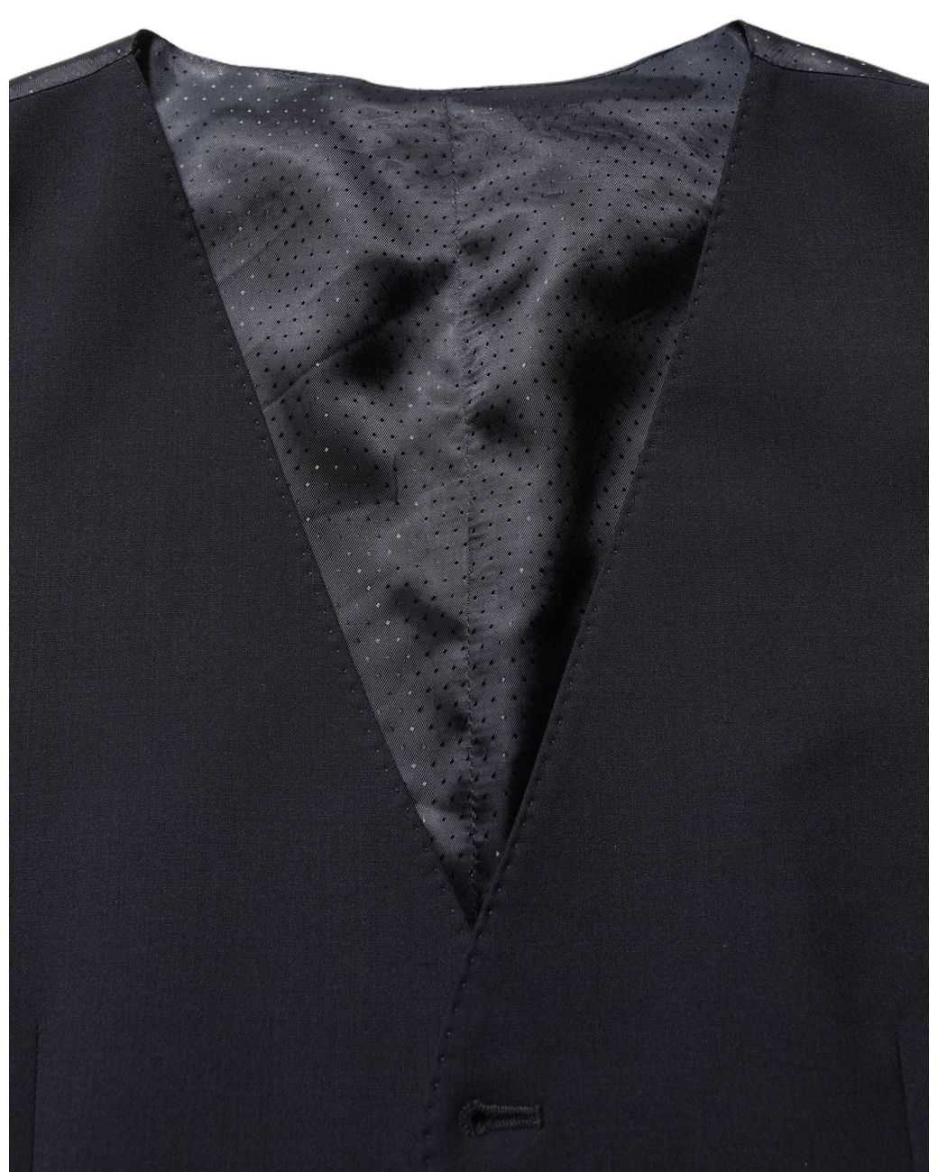 Dolce & Gabbana Black Wool Single Breasted Waistcoat Vest for men