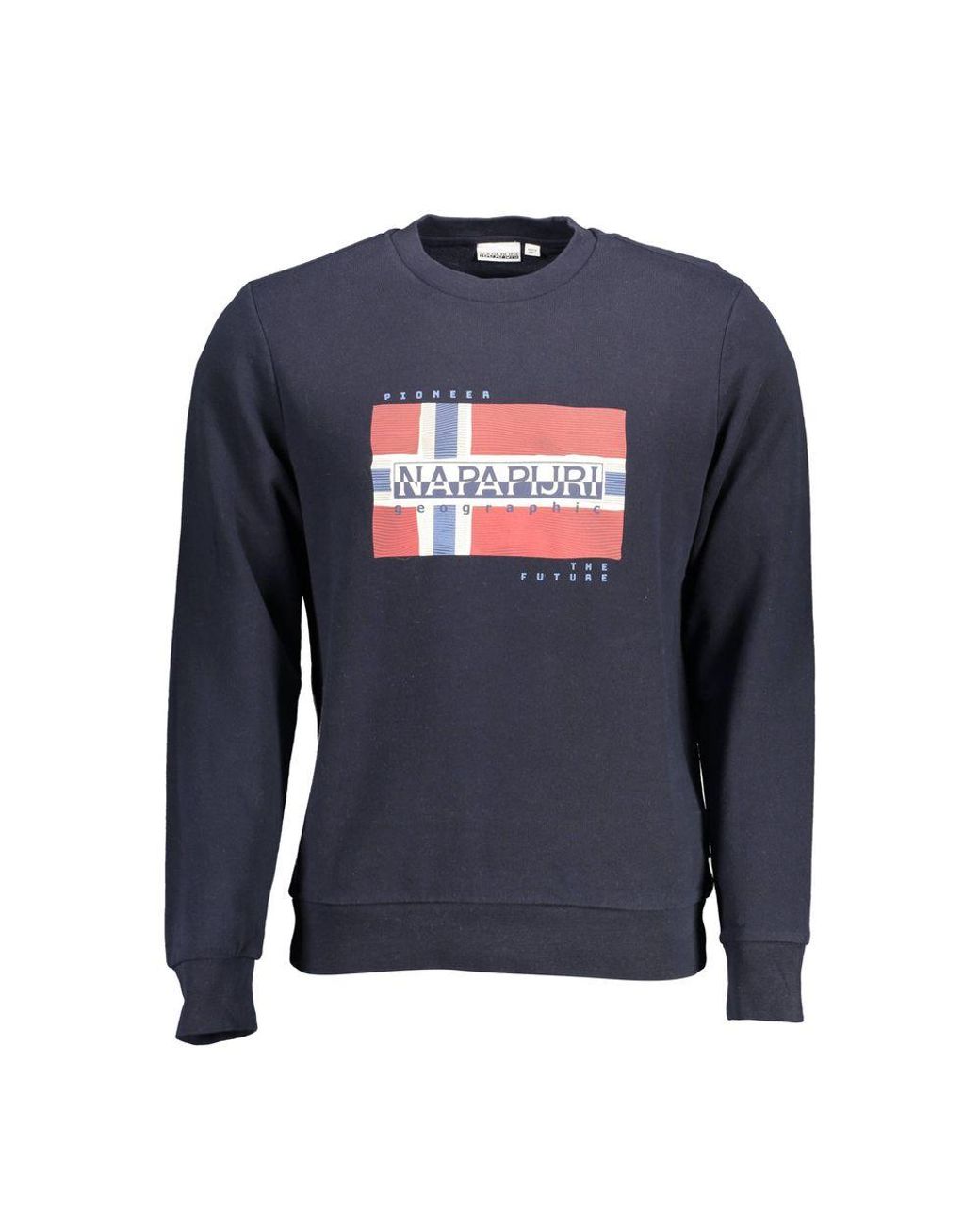Napapijri Blue Cotton Sweater for men