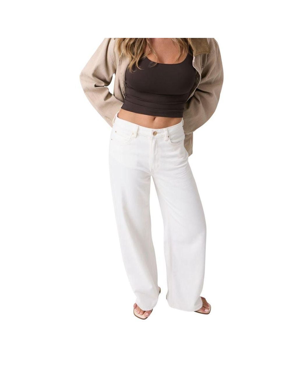 Guess Multicolor White Cotton Casual Pants