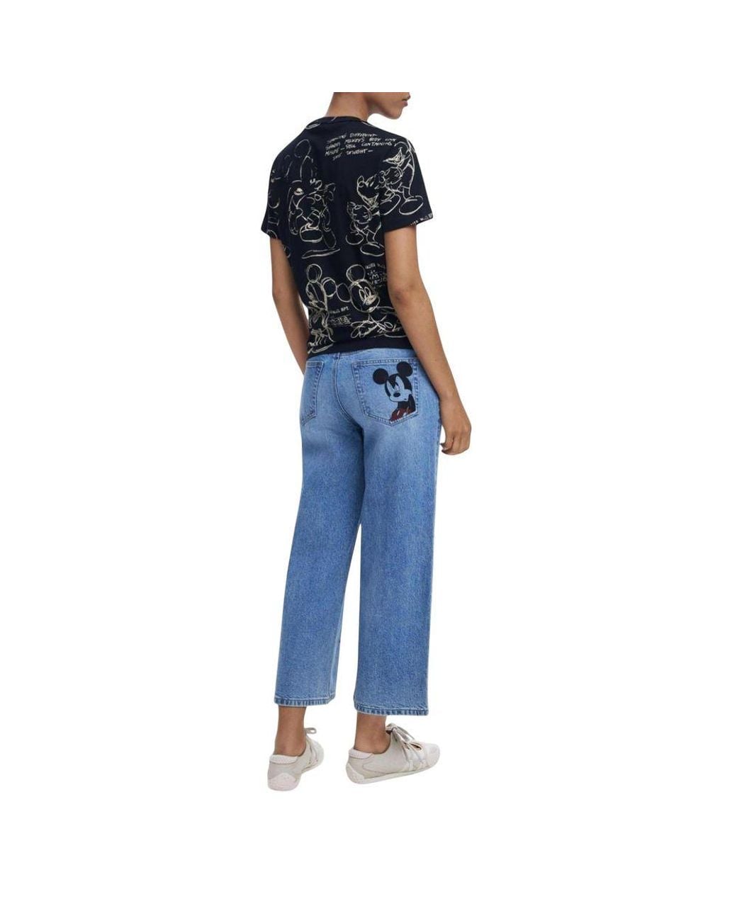 Desigual Black Gray Cotton T