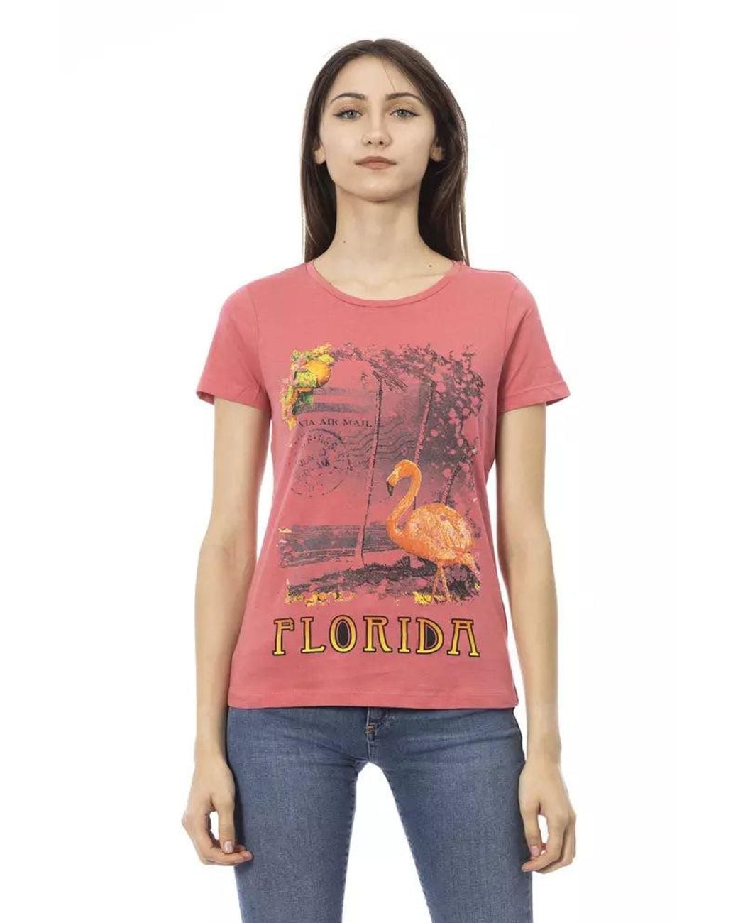 TRUSSARDI ACTION Red Cotton Tops & T-Shirt