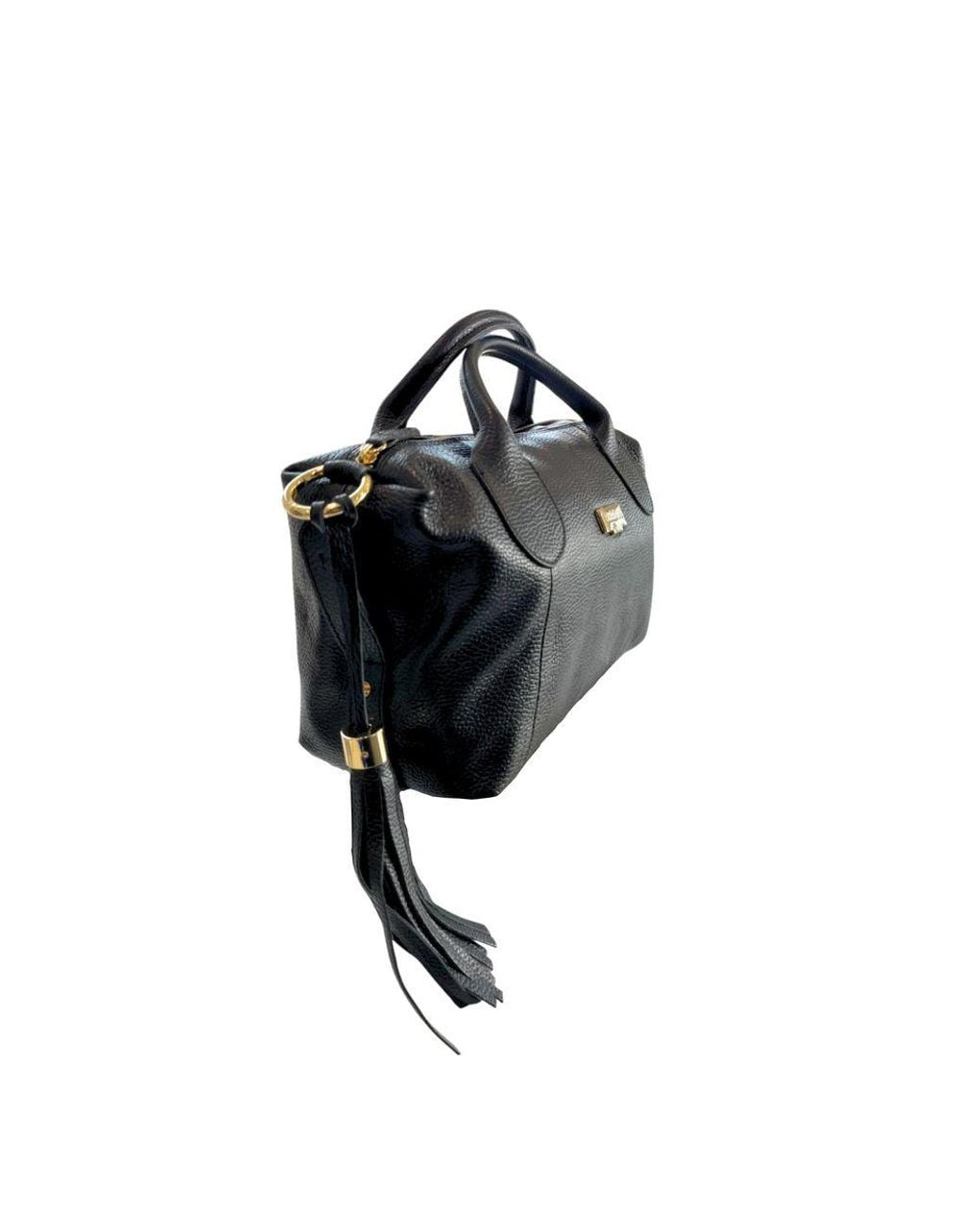 Baldinini Blue Black Leather Handbag