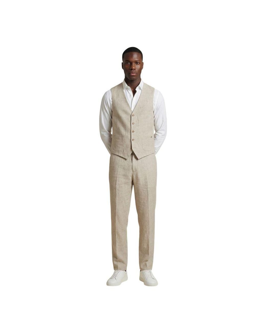 Gianni Lupo Natural Linen Casual Pants for men
