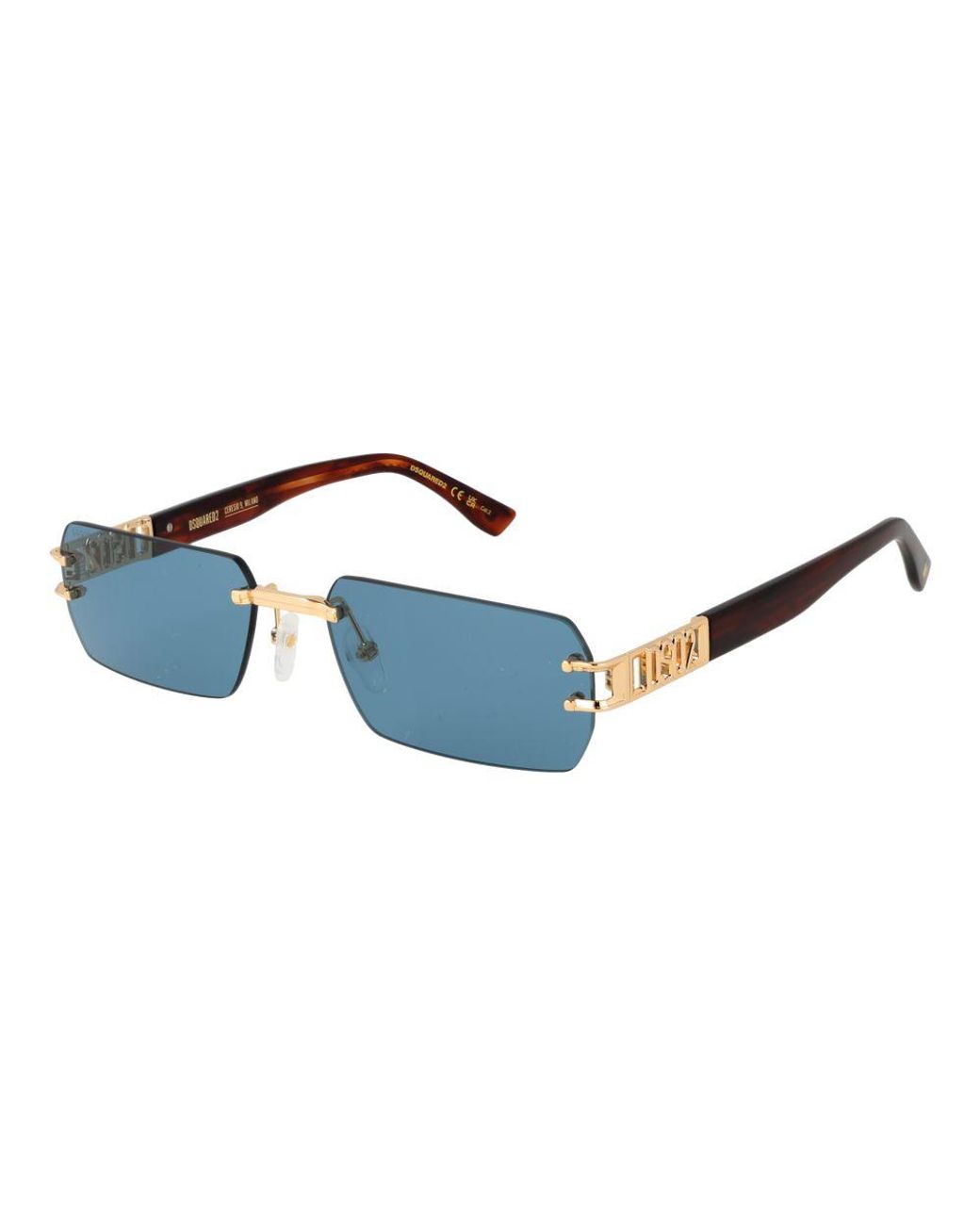 DSquared² Blue Gold Metal Sunglasses for men