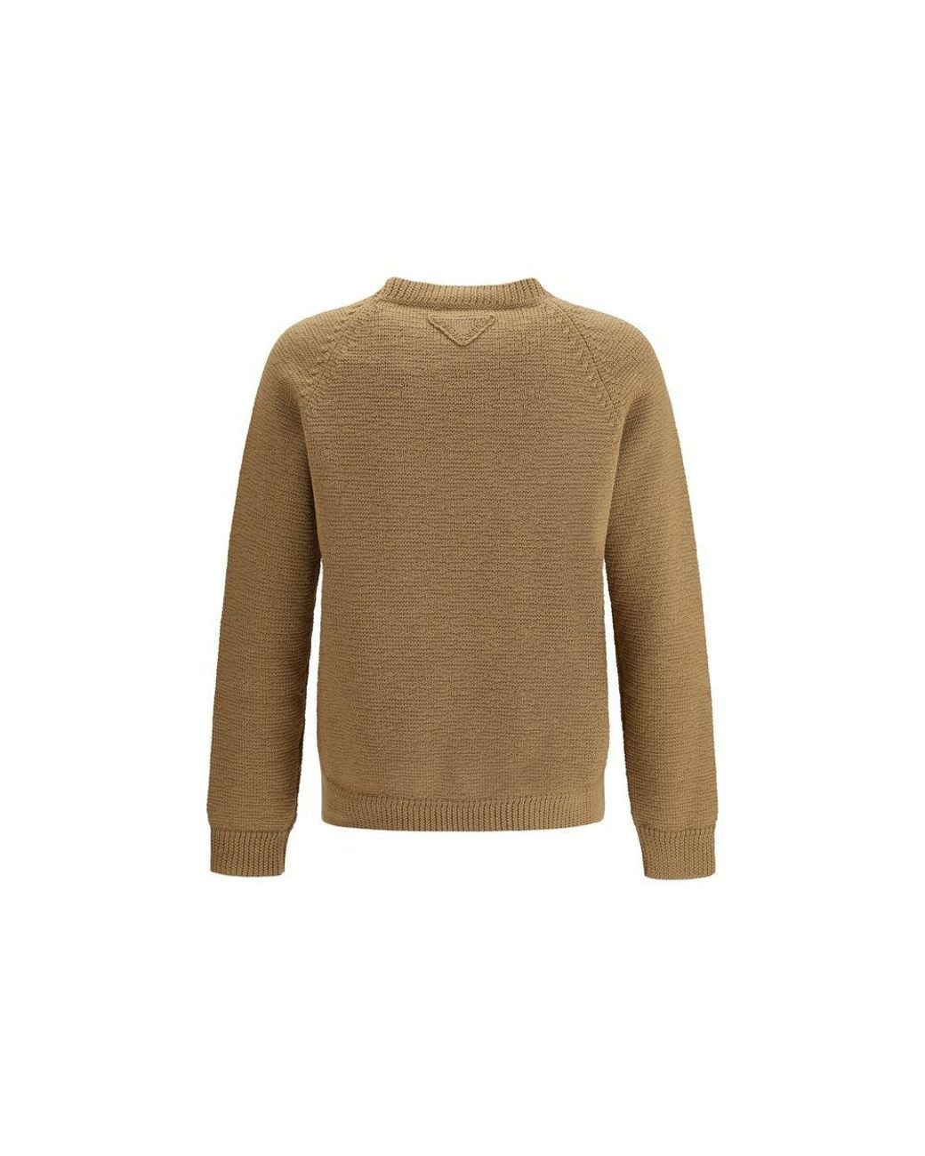 Prada Green Beige Wool Sweatshirt for men