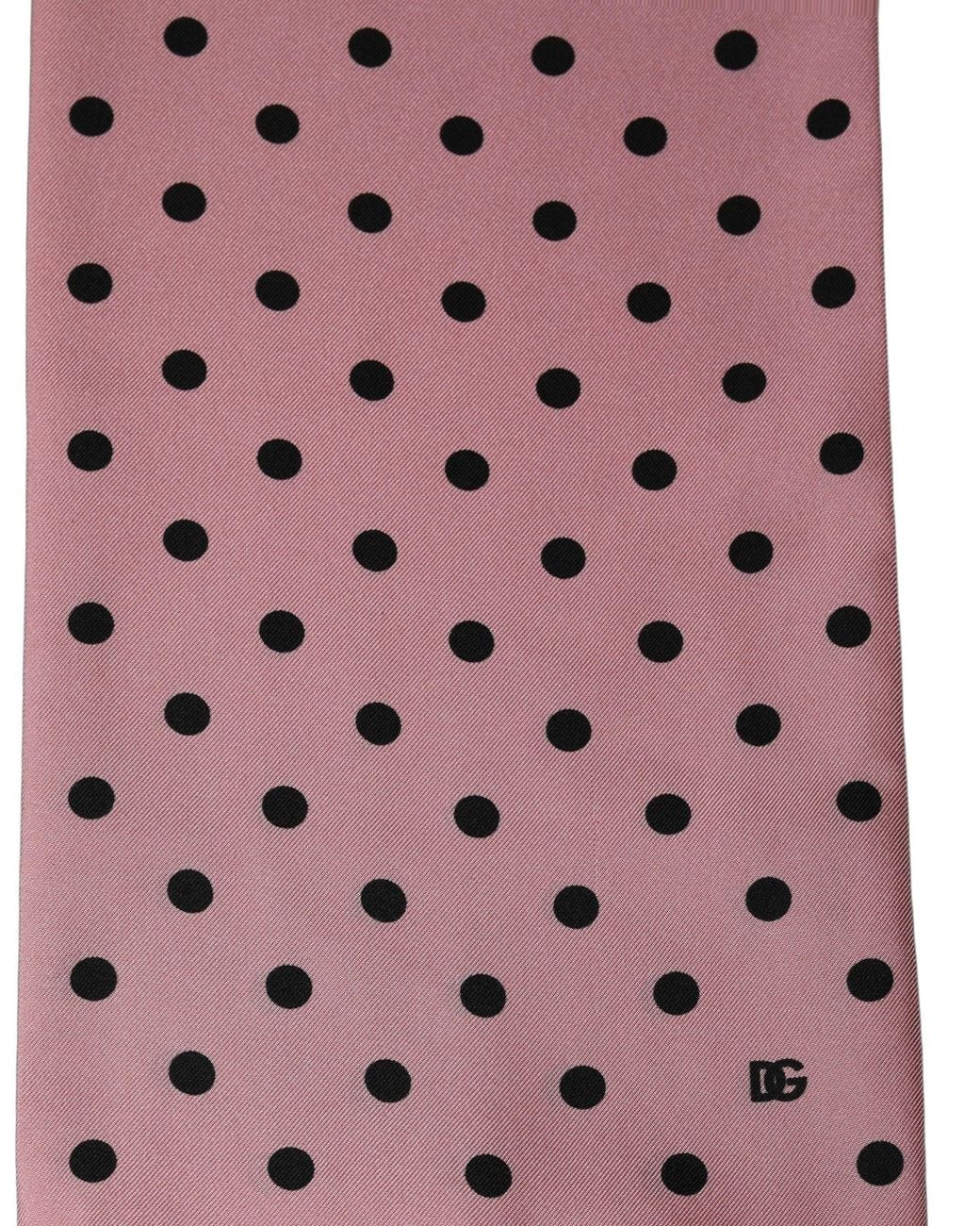 Dolce & Gabbana Red Pink Polka Dot Silk Fringed Lace Stole Scarf for men