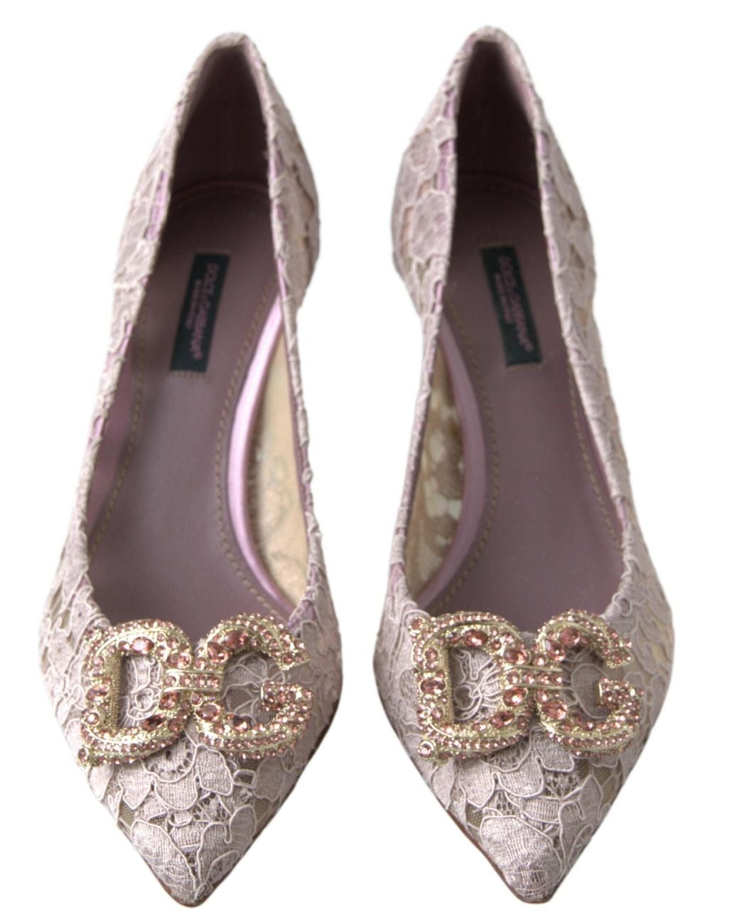 Dolce & Gabbana Black Floral Lace Dg Crystal Pumps Shoes