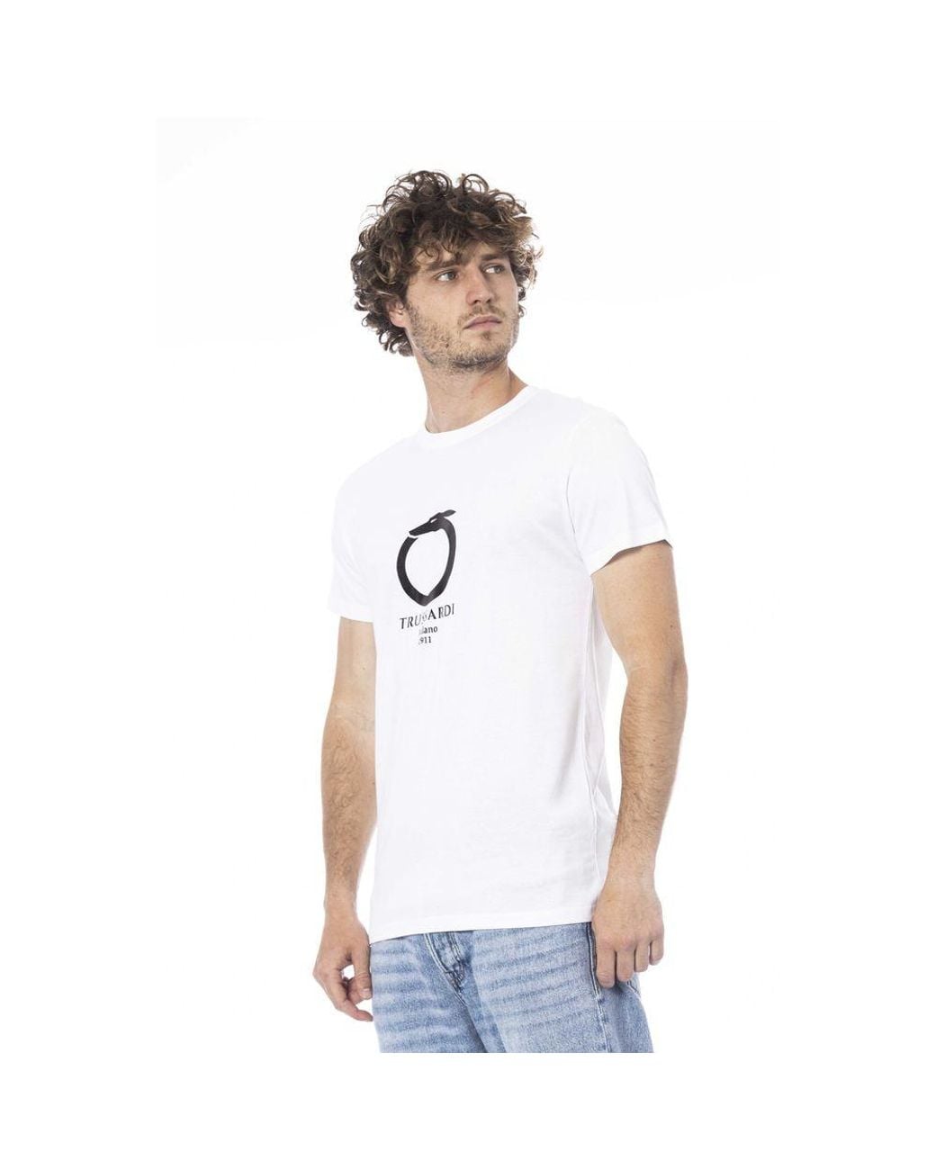 Trussardi Beachwear White Cotton T-Shirt for men