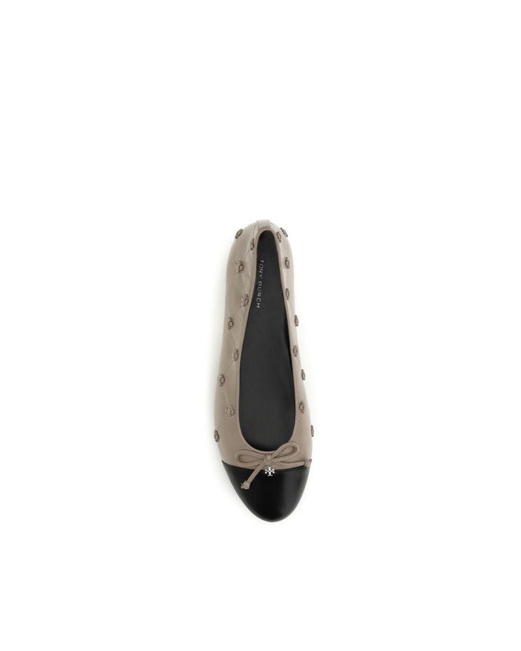 Tory Burch Multicolor Beige Calf Leather Bos Taurus Ballet Flats