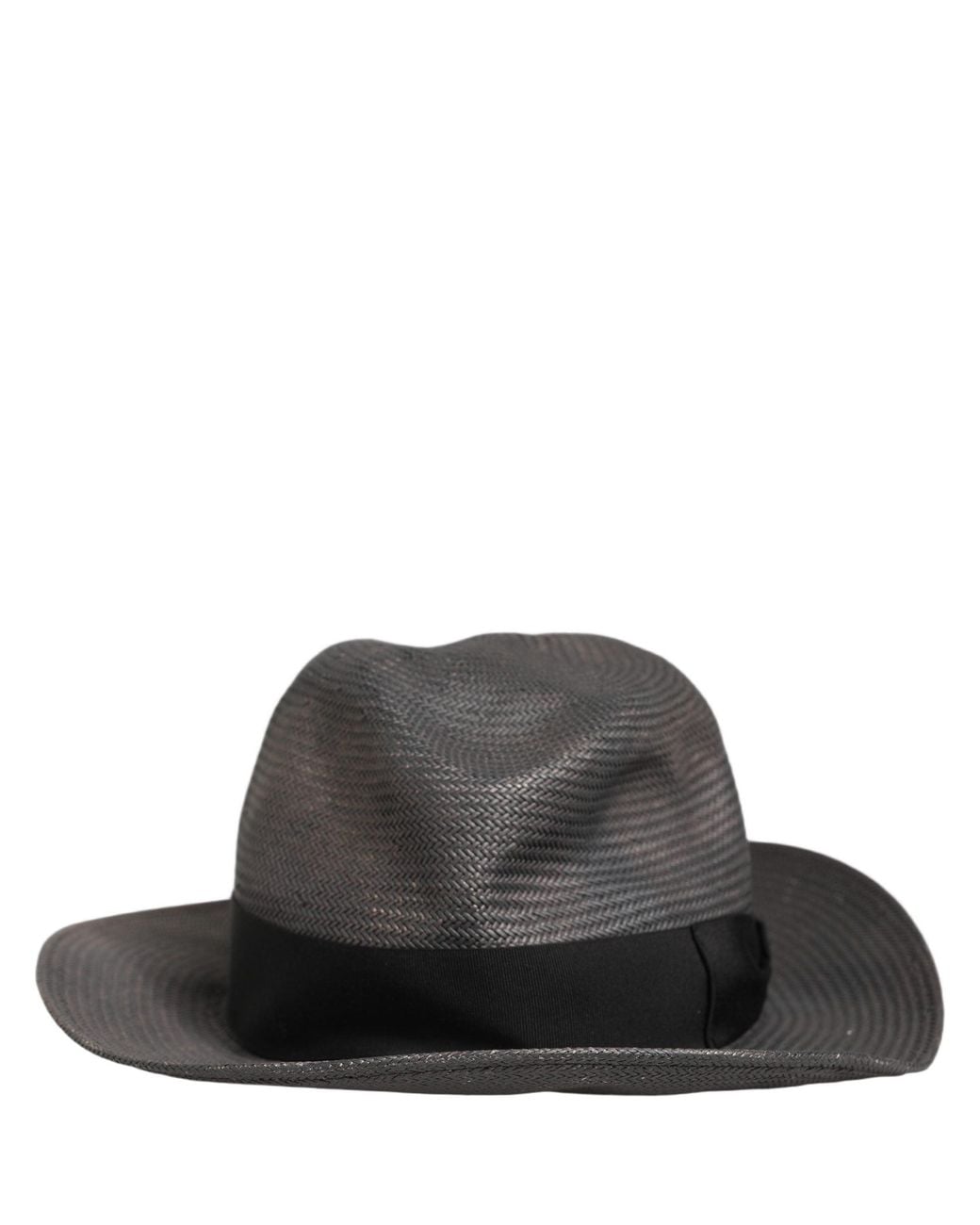 Dolce & Gabbana Men Gray Paper Woven Wide Brim Fedora Hat for men