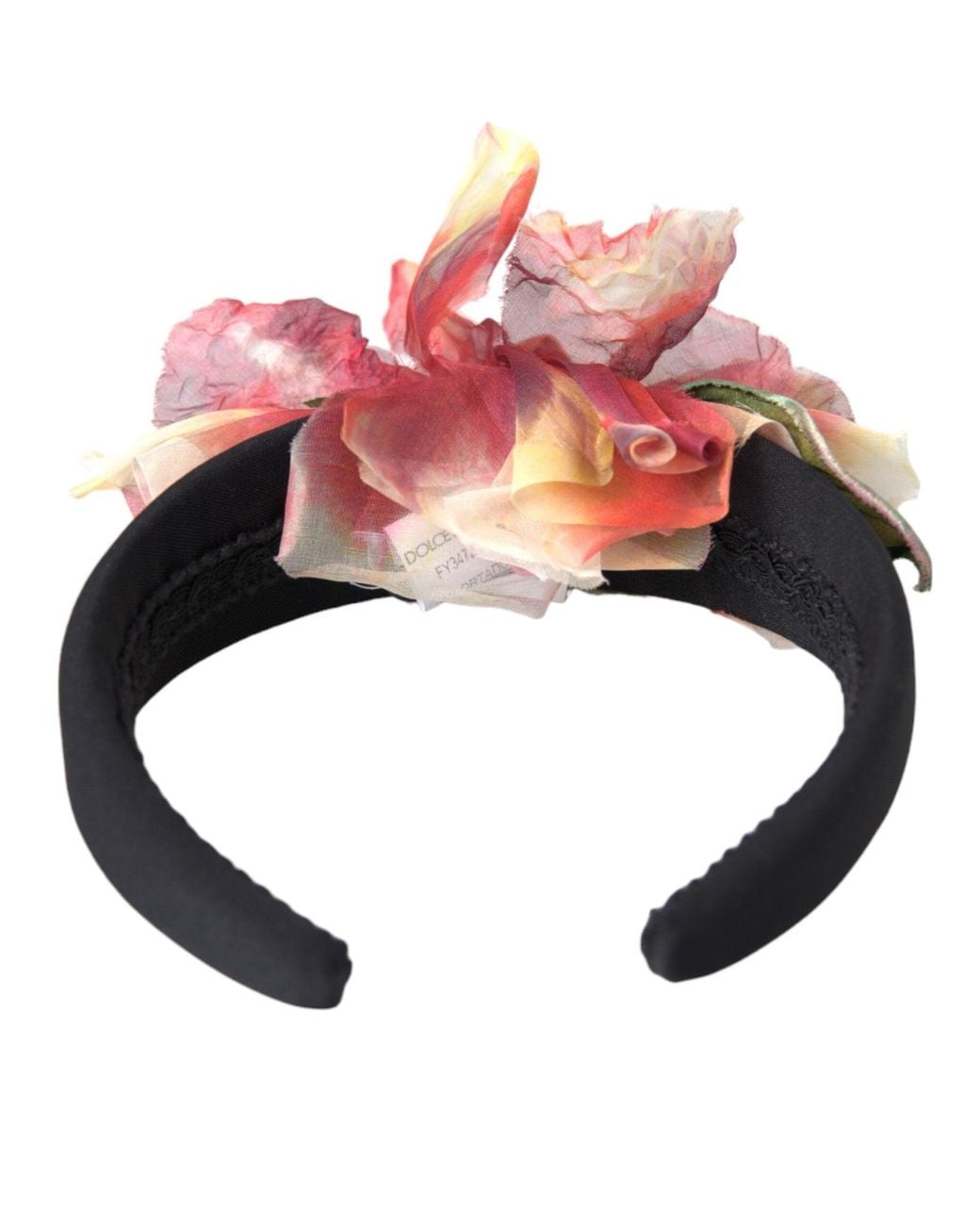 Dolce & Gabbana White Rose Silk Floral Tiara Hairband Diadem